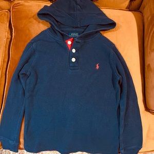 Boys Polo Ralph Lauren Blue Thermal Hoodie size 6